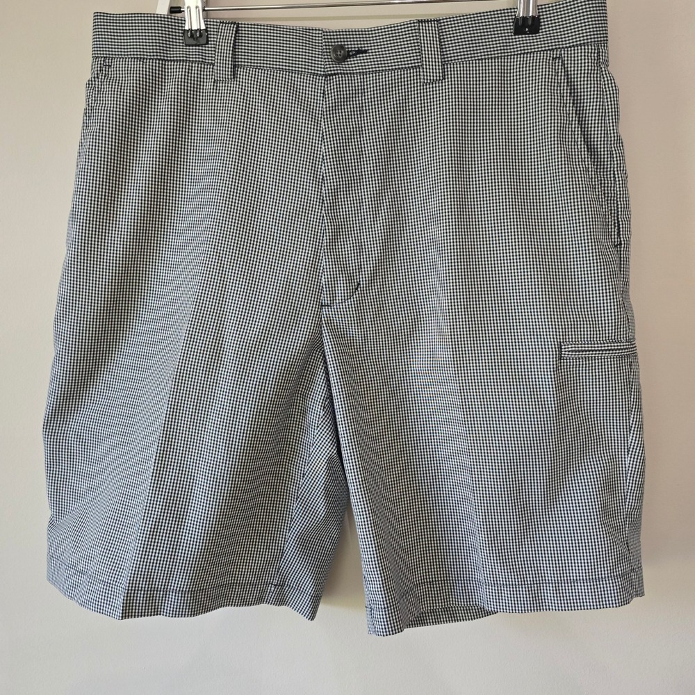 Pro Tour Mens Golf Shorts Size 36‎ Black White Gingham Check Active Casual